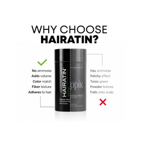 HAIRATIN Hair Building Fibers Medium Brown in lifestyle setting