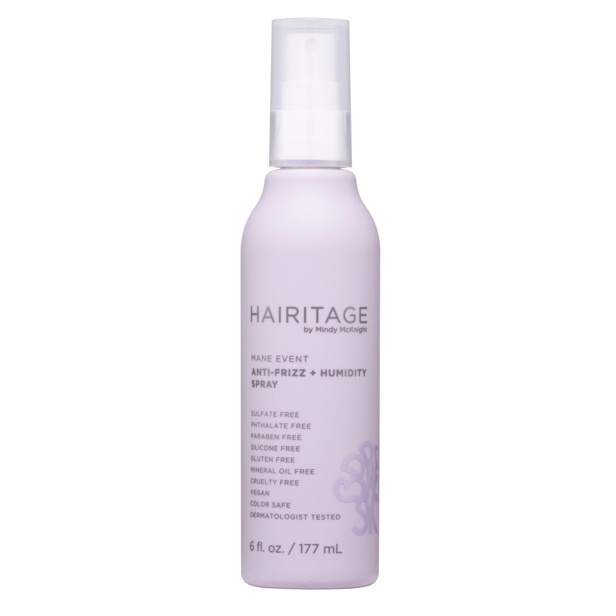 Hairitage Frizz Free Anti-Humidity Heat Protectant Spray front view 6oz