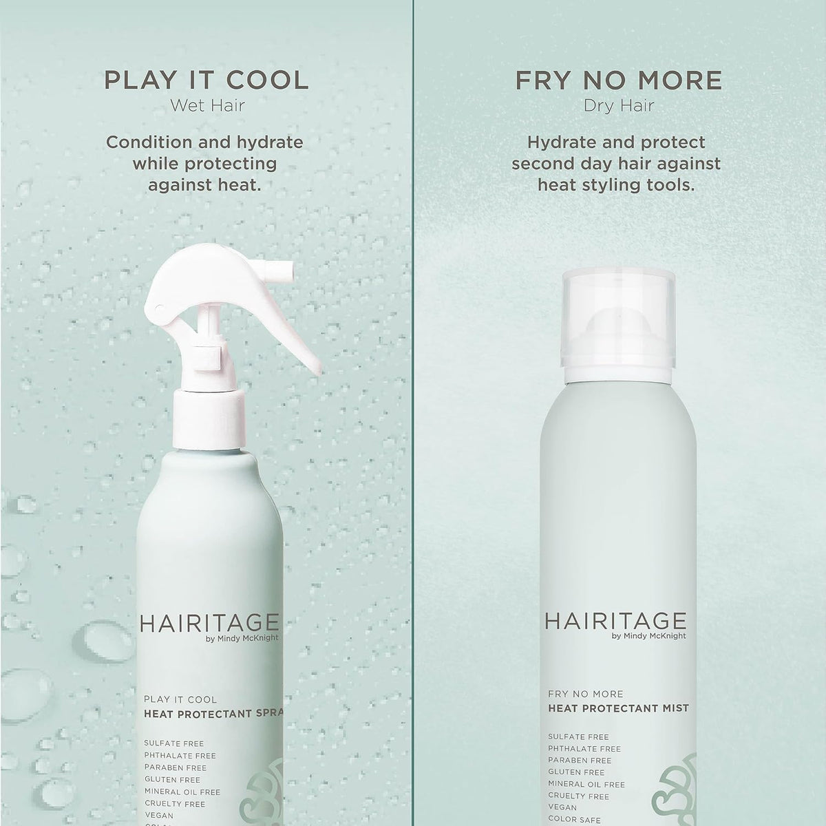 Hairitage Heat Protectant Spray packaging details