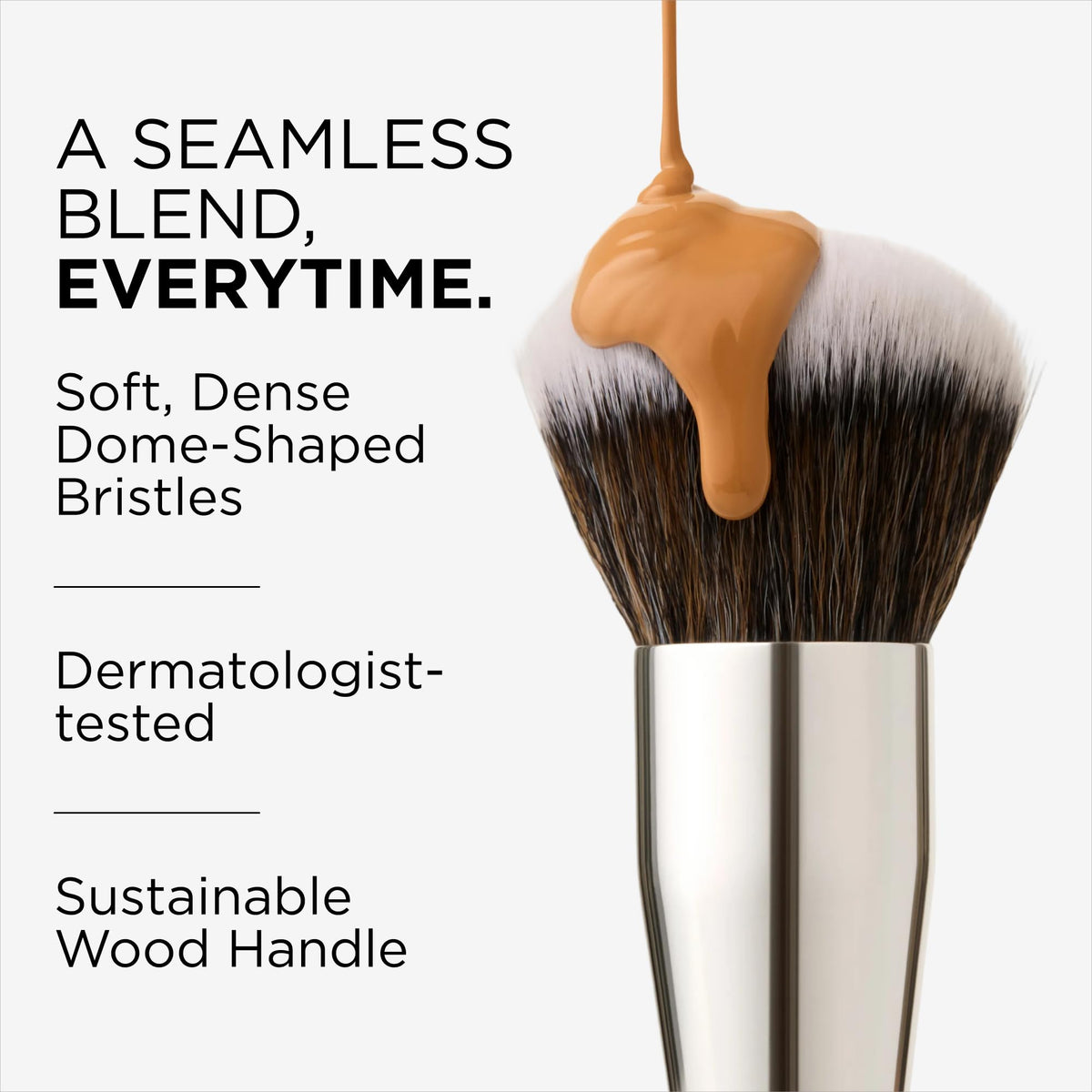 HALEYS Kabuki Brush side view showing dense flat-top design