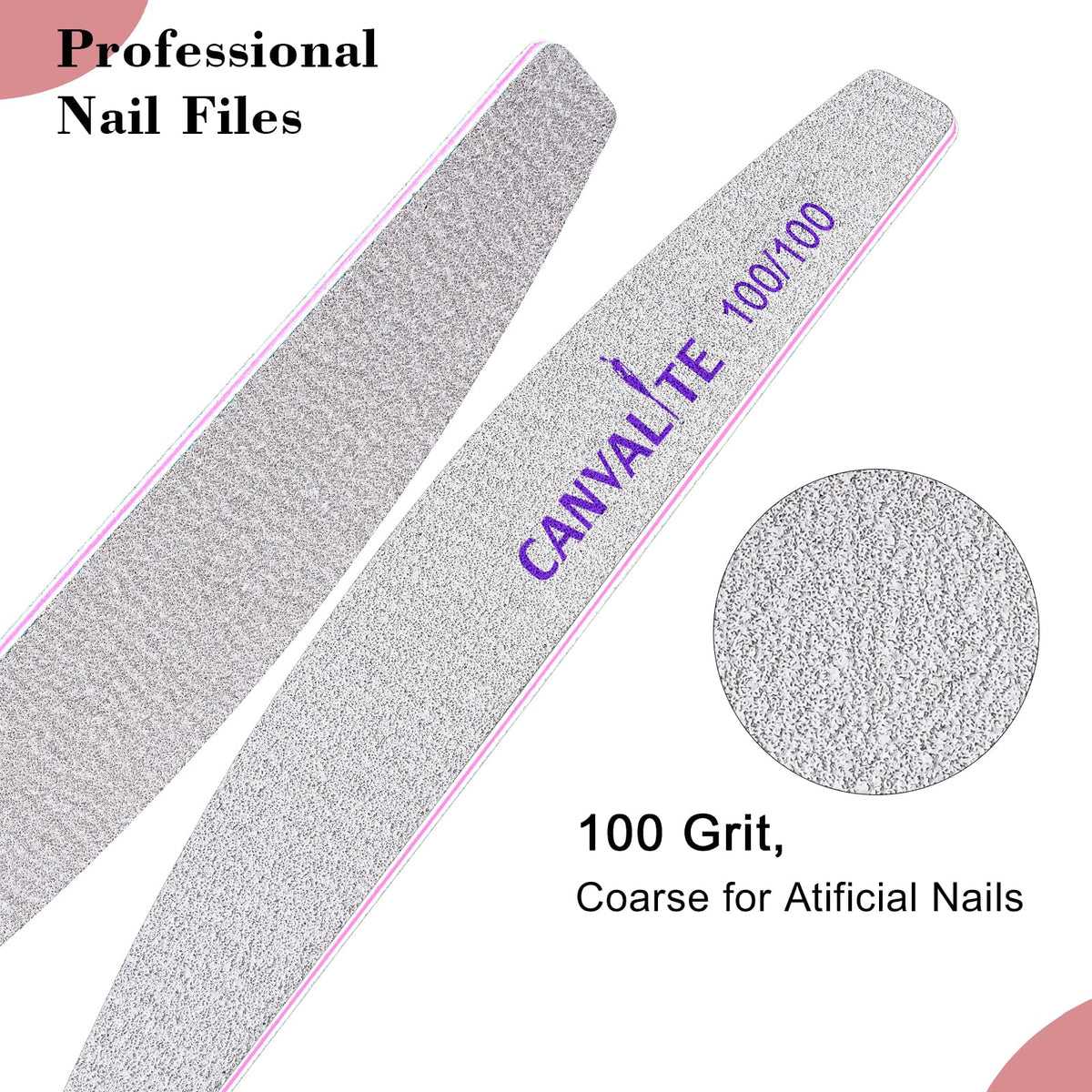 Half-moon shaped nail file from CANVALITE close-up