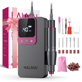 Halmai Electric Nail Drill front view in dark grey