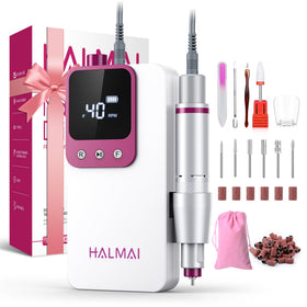 Halmai Electric Nail Drill portable white model front view