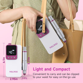 Halmai Electric Nail Drill with professional nail drill bits
