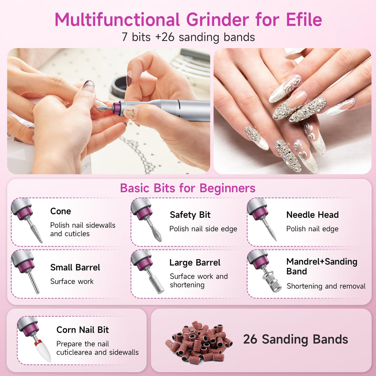 Halmai Electric Nail Drill with safety lock feature