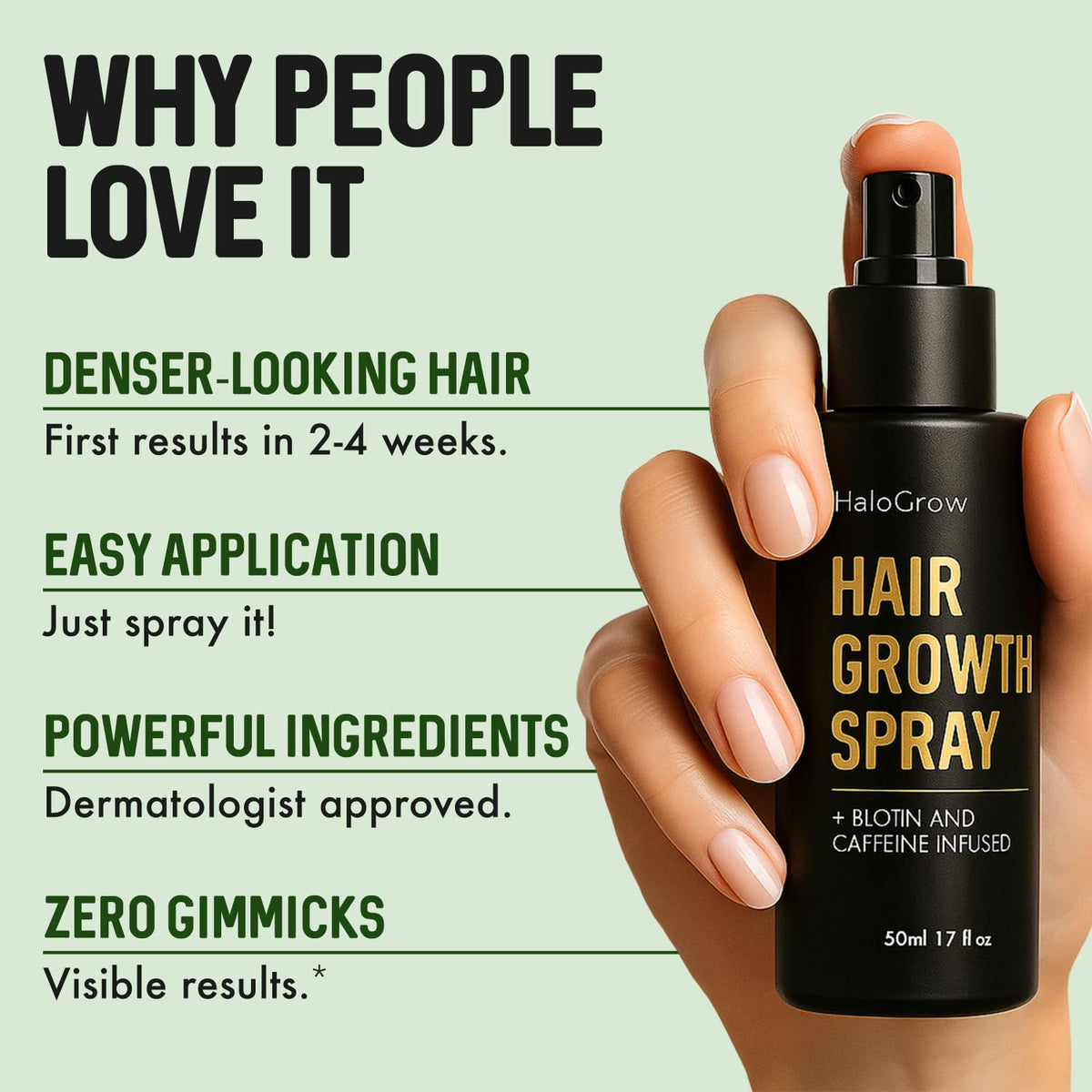 HALOGROW Hair Growth Serum Spray applicator close-up