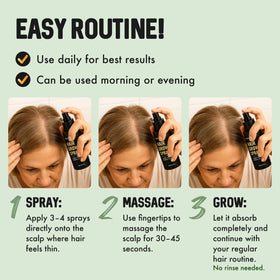 HALOGROW Hair Growth Serum Spray back view with instructions