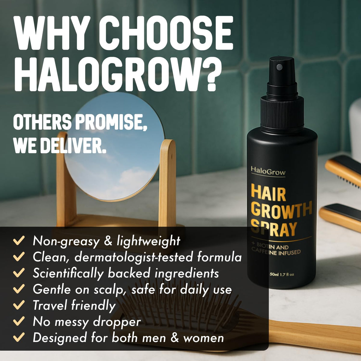 HALOGROW Hair Growth Serum Spray packaging details