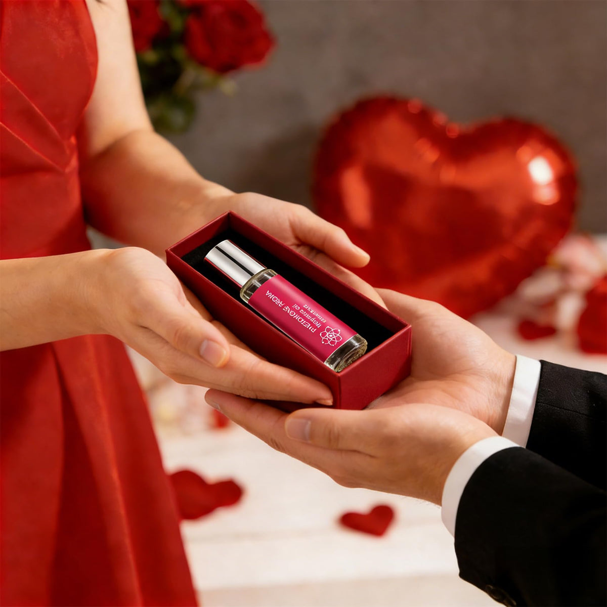 Halonly Pheromones Perfume Roll-On Oil 10mL with floral background