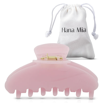 Hana Mia Pink Claw Clip front view with glossy finish