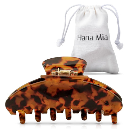 Hana Mia Tortoiseshell Claw Clip front view with glossy finish