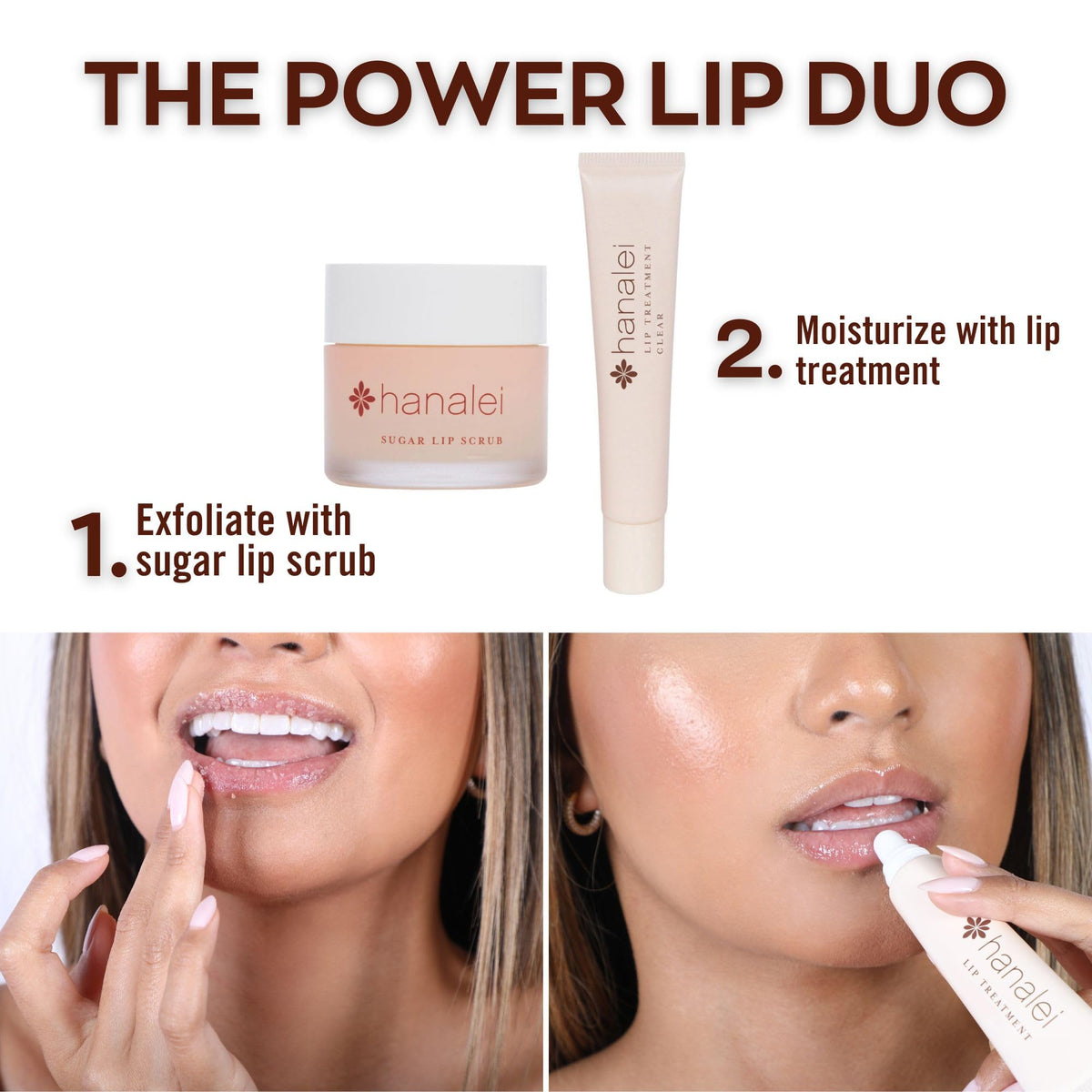 Hanalei Vegan Sugar Lip Scrub application on lips