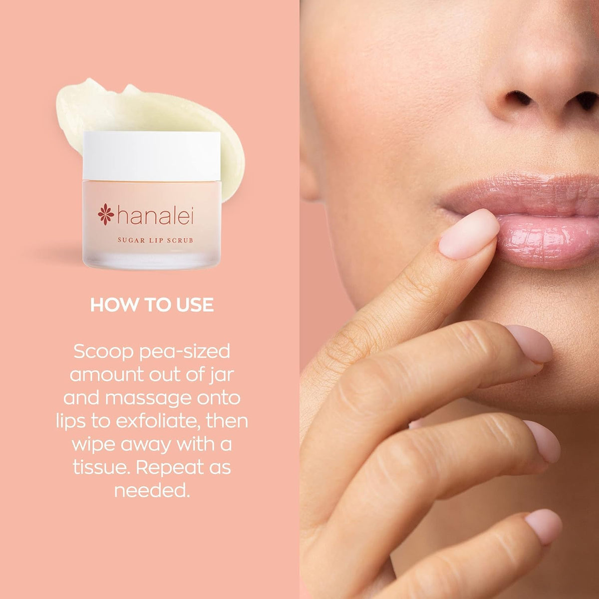 Hanalei Vegan Sugar Lip Scrub on a wooden surface