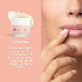 Hanalei Vegan Sugar Lip Scrub on a wooden surface
