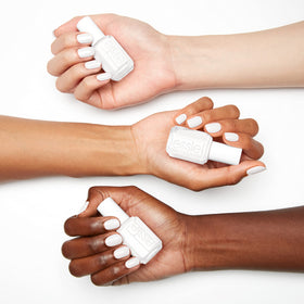 hand applying essie Ballet Slippers nail polish