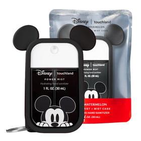 Hand holding Touchland Disney hand sanitizer and case