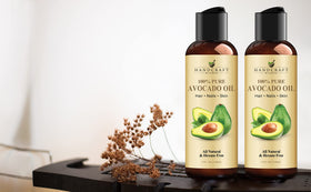 Handcraft Blends Avocado Oil on a wooden surface