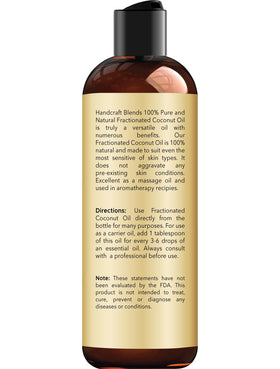 Handcraft Blends Fractionated Coconut Oil bottle side view