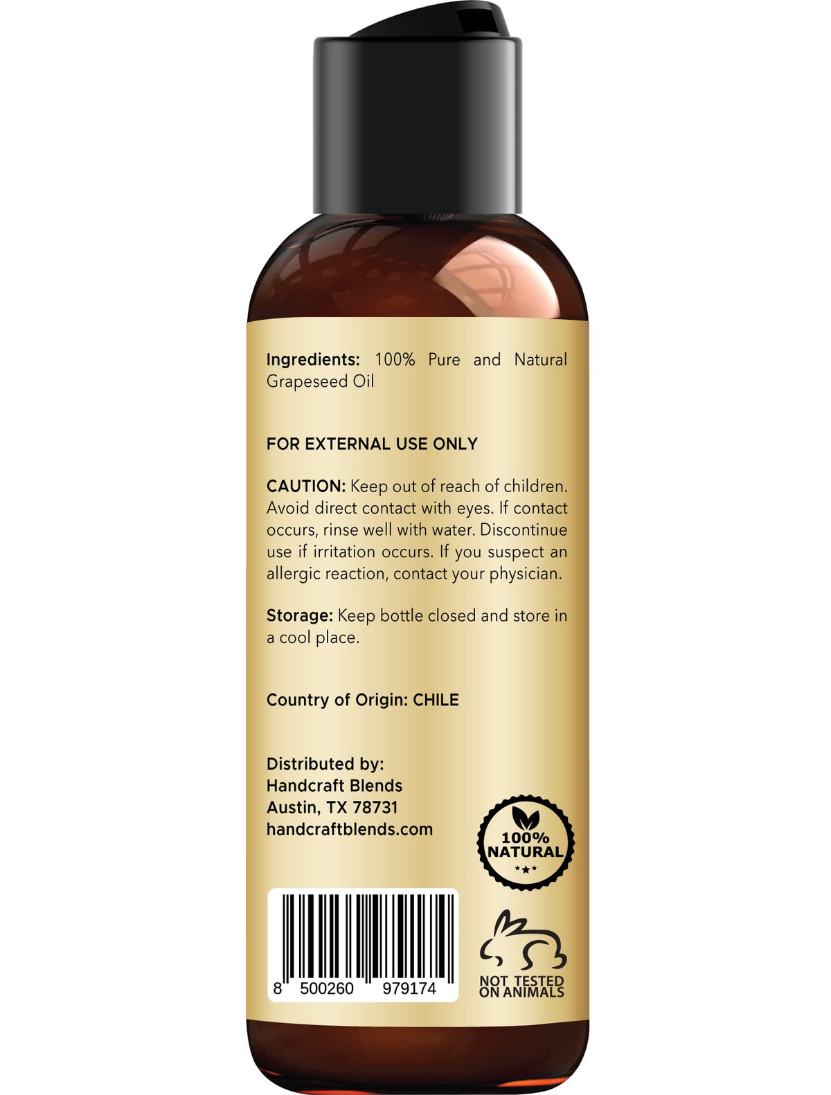 Handcraft Blends Grapeseed Oil close-up of cap