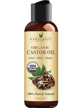 Handcraft Blends Organic Castor Oil 4 Fl Oz plastic bottle front view