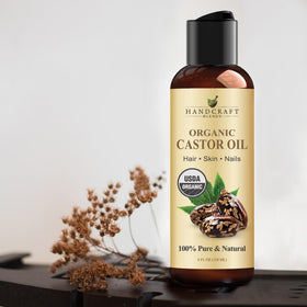 Handcraft Blends Organic Castor Oil 4 Fl Oz side view showing cap