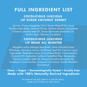 Handmade Heroes Lip Scrub and Mask Set ingredients list