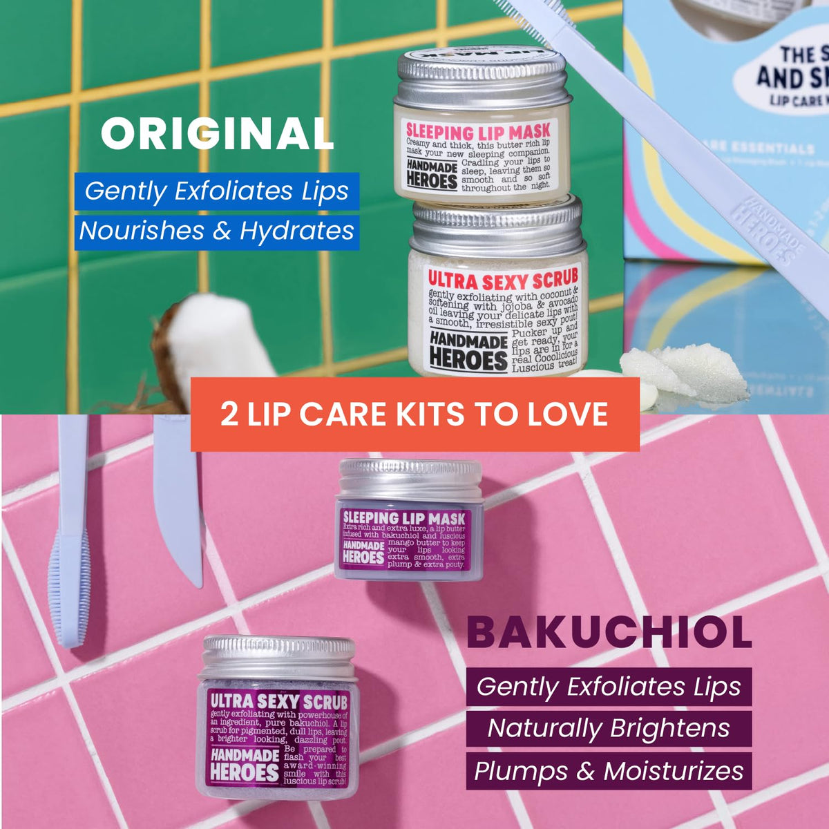 Handmade Heroes Lip Scrub and Mask Set lifestyle scene