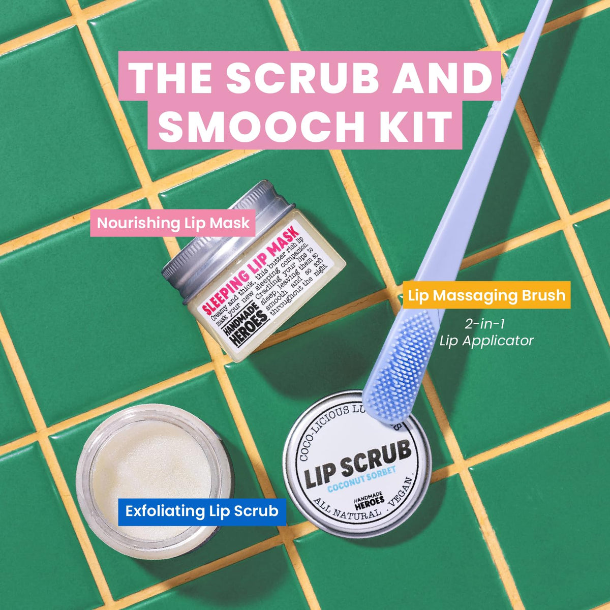 Handmade Heroes Lip Scrub Coconut Sorbet close-up
