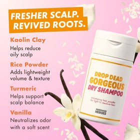 Handmade Heroes Non Aerosol Dry Shampoo Volume Powder with ingredients