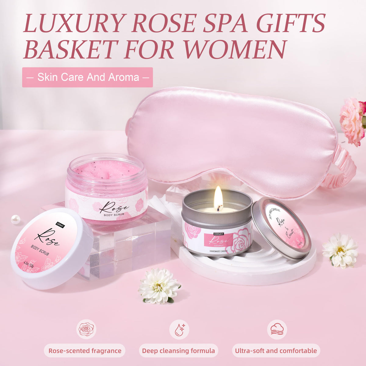 Handmade soap bars from EIRNAY Spa Gift Box displayed elegantly