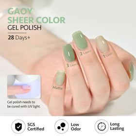 Hands applying GAOY jelly gel nail polish