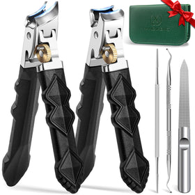 HANDWENG Toenail Clippers Set 5pcs in leather case front view