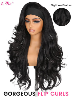 HANNE Wavy Flip Curls Curly Headband Wig side view