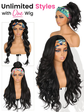 HANNE Wavy Flip Curls Curly Headband Wig with headband