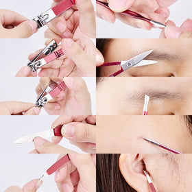 HANTEKAS manicure set tools displayed in case