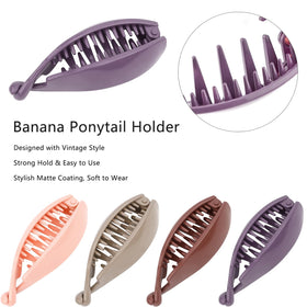 Hapdoo Small Banana Clip in use for high ponytail