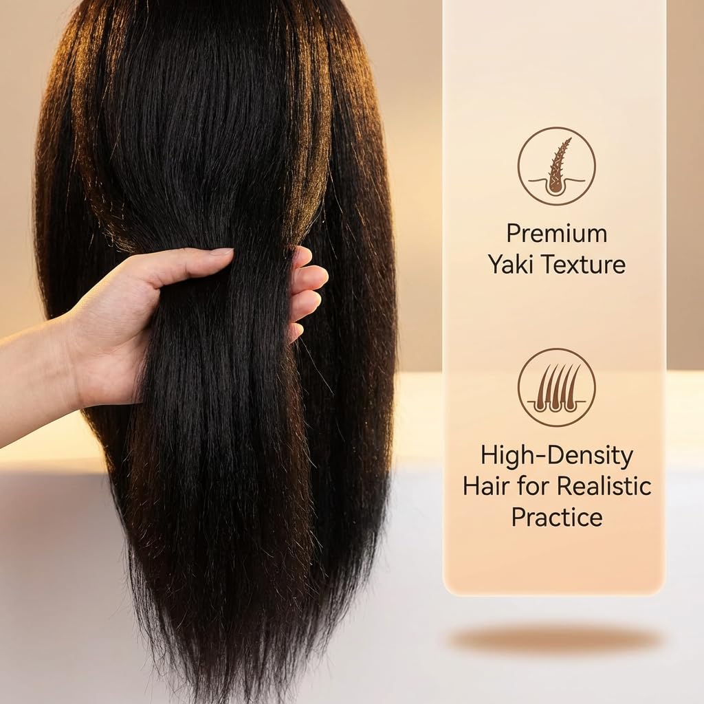 HAPOWELL mannequin head showing hair care techniques