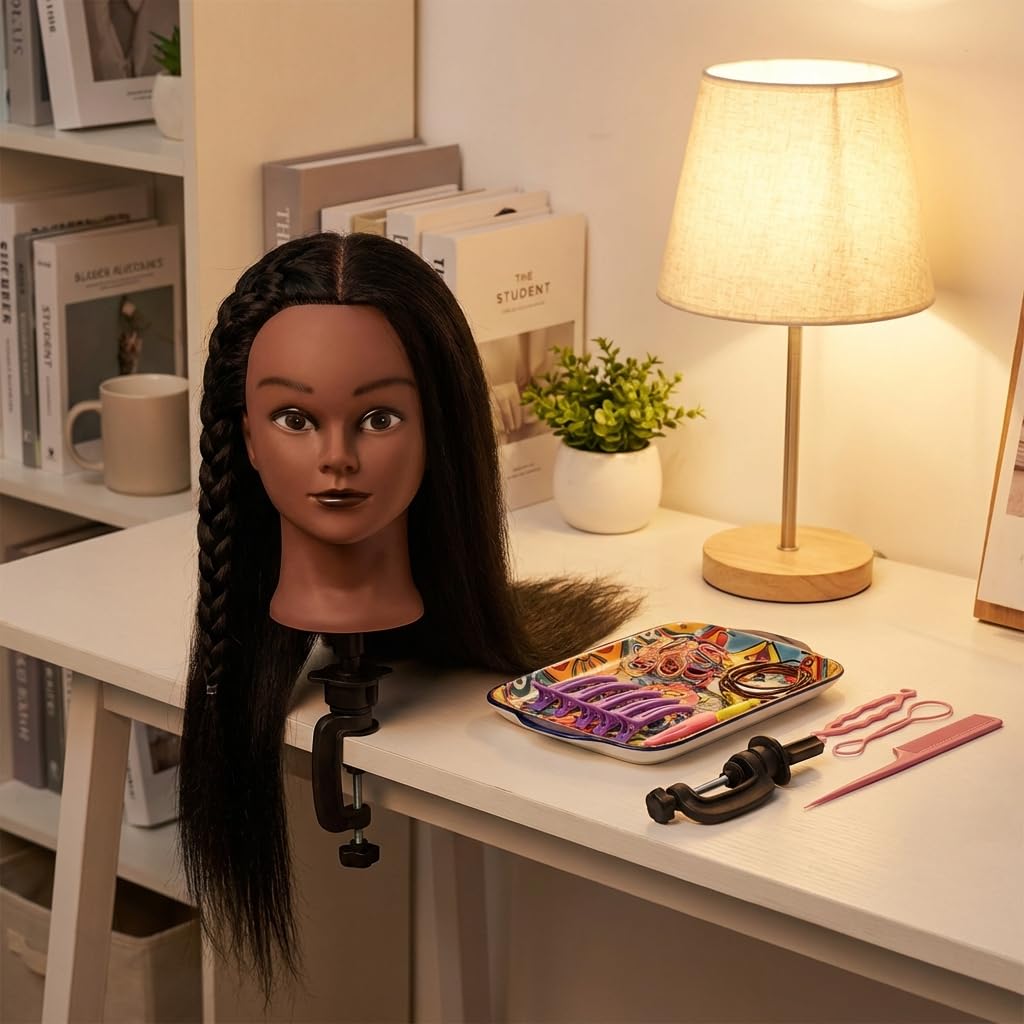 HAPOWELL mannequin head with hair braided