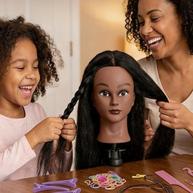 HAPOWELL mannequin head with hair styled in a braid