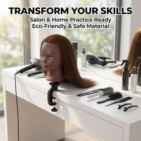 HAPOWELL mannequin head with hair styled in a braid