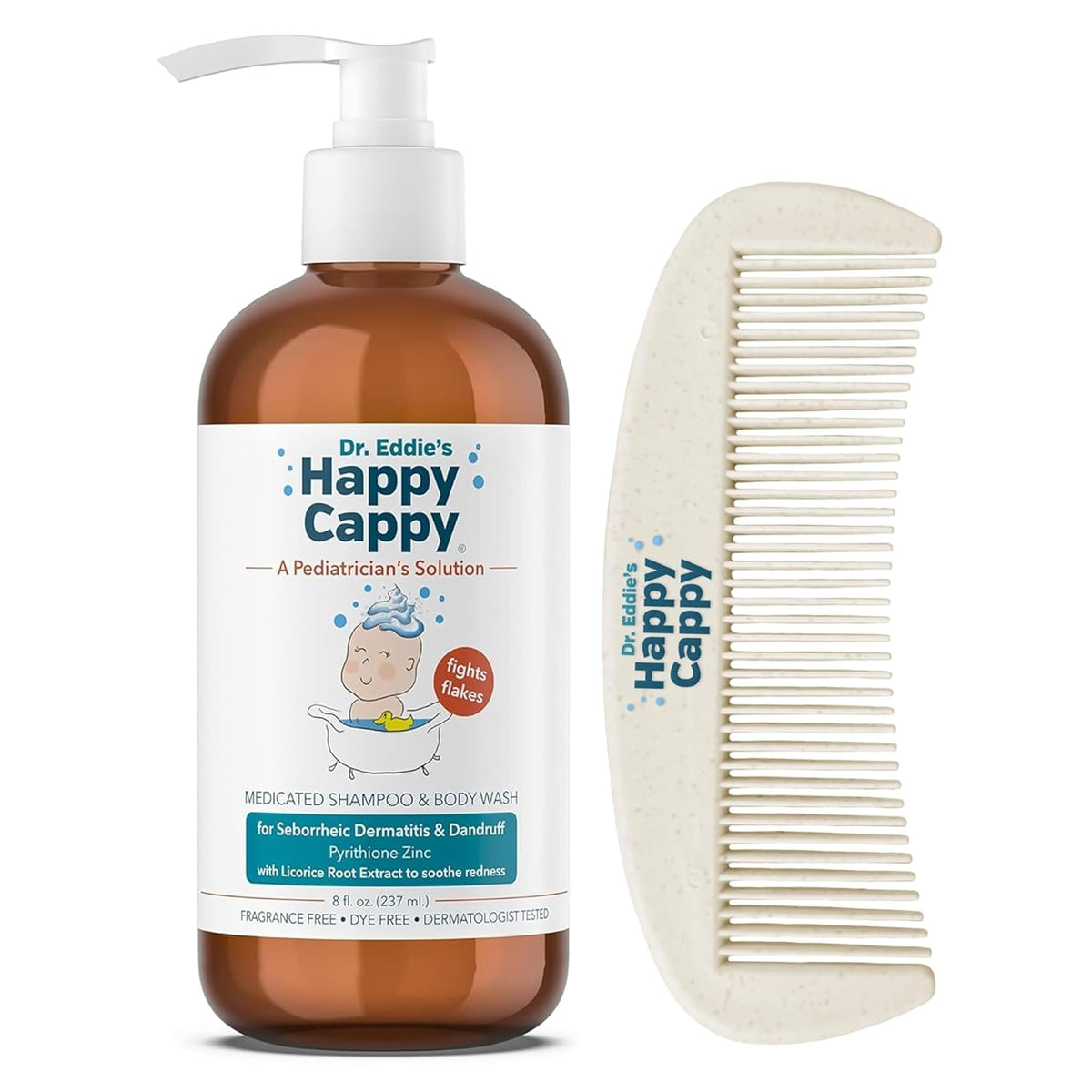 Happy Cappy Cradle Cap Medicated Shampoo 8 fl oz front view