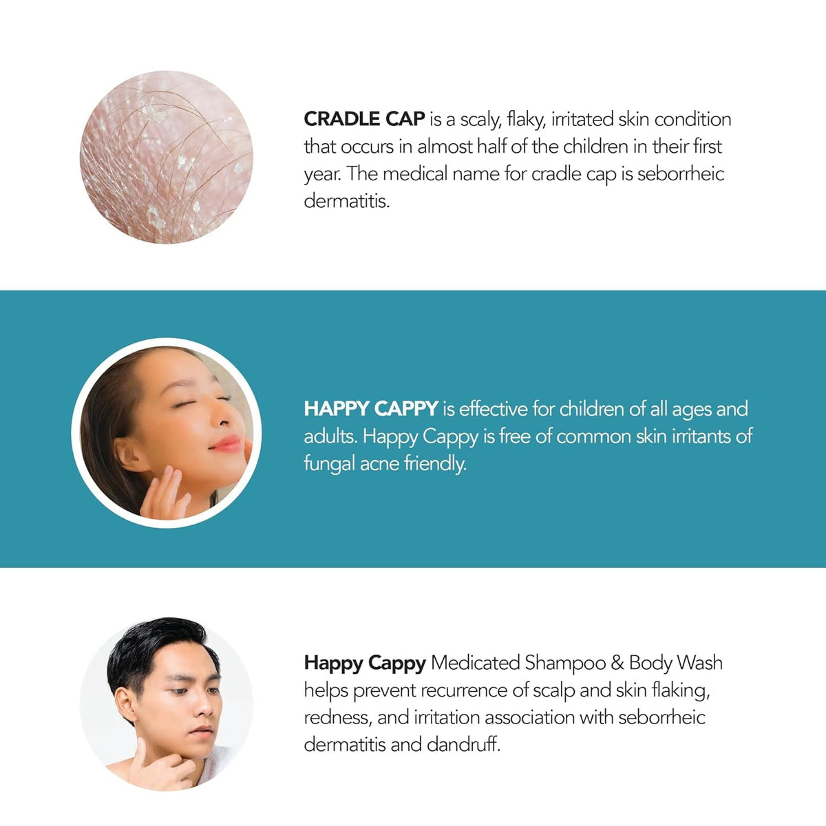 Happy Cappy shampoo being applied to a child's scalp