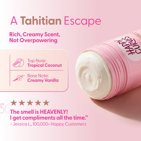 HAPPY CURVES All Over Whole Body Deodorant Tahitian Vanilla texture close-up