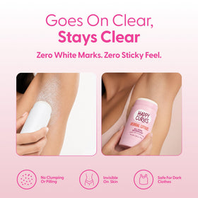 HAPPY CURVES deodorant being applied on skin