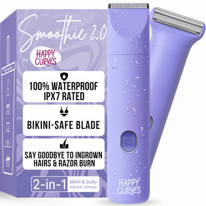 HAPPY CURVES Smoothie 2.0 Bikini Trimmer front view in Berry