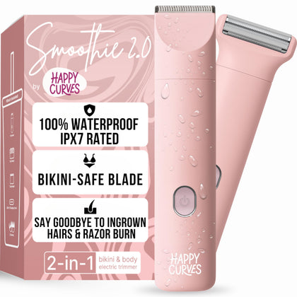 HAPPY CURVES Smoothie 2.0 Bikini Trimmer front view in Guava colour