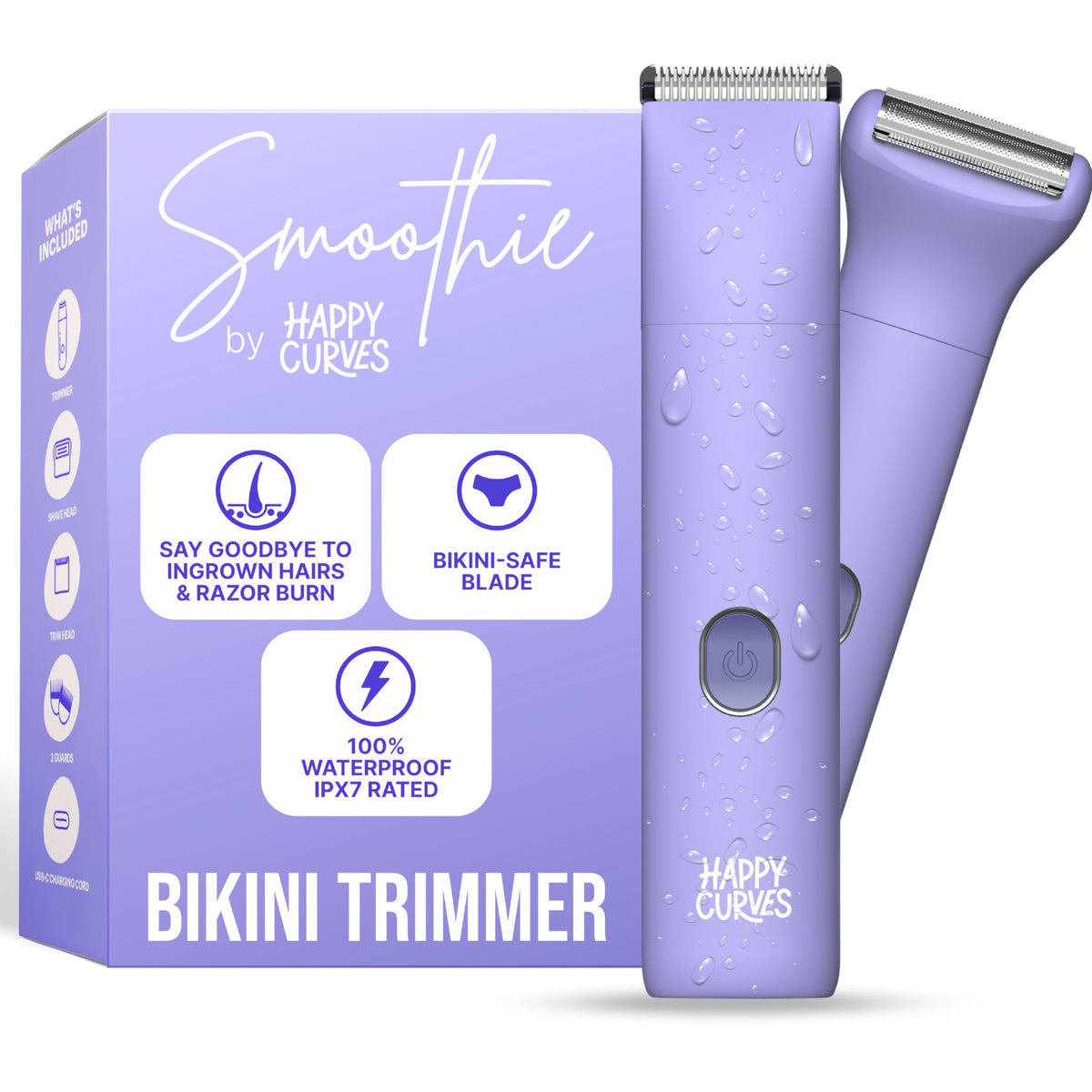 HAPPY CURVES Smoothie Bikini Trimmer front view in Berry colour
