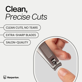 Harperton nail clippers in travel pouch with built-in nail file