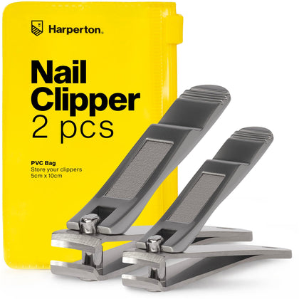 Harperton Ultra Sharp Nail Clippers Set front view with stainless steel finish