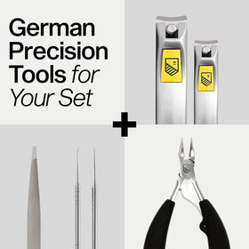 Harperton Ultra Sharp Nail Clippers Set in use on fingernails